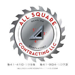 ALL SQUARE CONTRACTING LLC 3'4'5' CCB #247084 ALLSQUARE-CONTRACTING.COM 541-410-5955 541-904-5073 logo