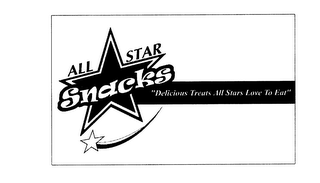 ALL STAR SNACKS "DELICIOUS TREATS ALL STARS LOVE TO EAT" logo