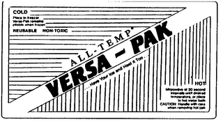 ALL-TEMP VERSA-PAK ...HAVE YOUR ICE HEAT IT TOO... logo