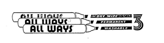 ALL WAYS DRY WIPE ALL WAYS PERMANENT ALL WAYS WASHABLE 3 logo