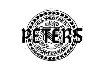 ALL WEATHER PETERS SPORTSWEAR logo