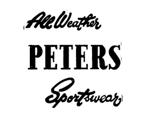 ALL WEATHER PETERS SPORTSWEAR logo