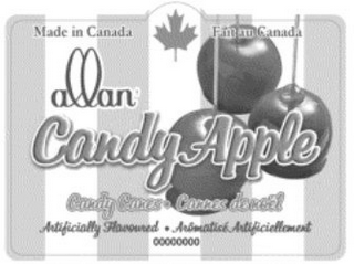 ALLAN CANDY APPLE CANDY CANES & LABEL DESIGN logo
