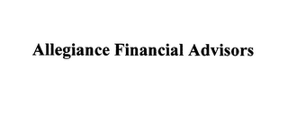 ALLEGIANCE FINANCIAL ADVISORS logo