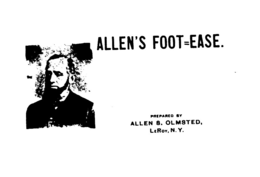 ALLEN'S FOOT=EASE. PREPARED BY ALLEN S. OLMSTED, LEROY, N.Y. logo