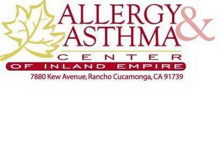 ALLERGY & ASTHMA CENTER OF INLAND EMPIRE 7880 KEW AVENUE, RANCHO CUCAMONGA, CA 91739 logo