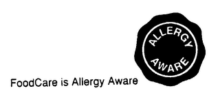 ALLERGY AWARE FOODCARE IS ALLERGY AWARE logo