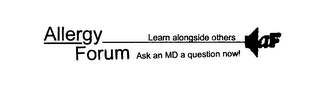 ALLERGY FORUM LEARN ALONGSIDE OTHERS ASK AN MD A QUESTION NOW logo