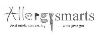 ALLERGYSMARTS FOOD INTOLERANCE TESTING ... TRUST YOUR GUT logo