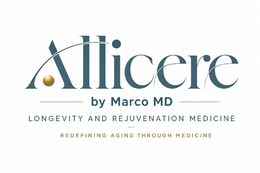 ALLICERE BY MARCO MD LONGEVITY & REJUVENATION MEDICINE REDEFINING AGING THROUGH MEDICINE logo