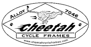 ALLOY 7046 CHEETAH CYCLE FRAMES WWW.CHEETAHCYCLEFRAMES.COM logo