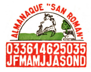 ALMANAQUE "SAN ROMAN" - 033614625035 JFMAMJJASOND logo