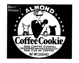 ALMOND COFFEE COOKIE BUZZ STRONG'S ONE COFFEE COOKIE EQUALS ONE CUP OF COFFEE logo