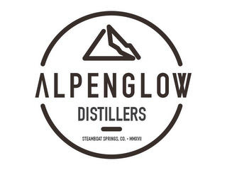 ALPENGLOW DISTILLERS STEAMBOAT SPRINGS, CO. MMXVII logo