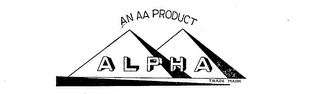 ALPHA AN AA PRODUCT TRADE MARK logo