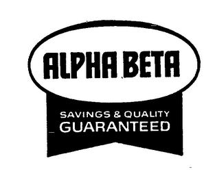 ALPHA BETA SAVINGS & QUALITY GUARANTEED logo