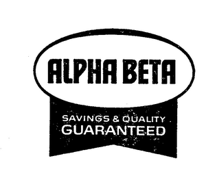 ALPHA BETA SAVINGS & QUALITY GUARANTEED logo