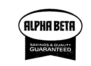 ALPHA BETA SAVINGS & QUALITY GUARANTEED logo