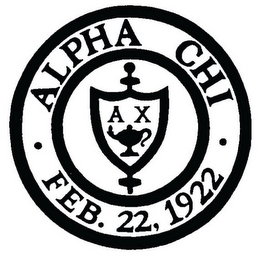 ALPHA CHI AX FEB. 22, 1922 logo