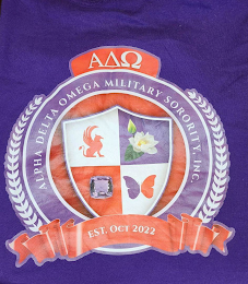 ALPHA DELTA OMEGA MILITARY SORORITY, INC. EST. OCT 2022 A logo