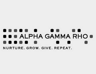 ALPHA GAMMA RHO NURTURE. GROW. GIVE. REPEAT. logo