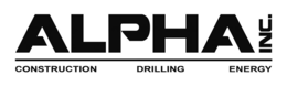 ALPHA INC. CONSTRUCTION DRILLING ENERGY logo