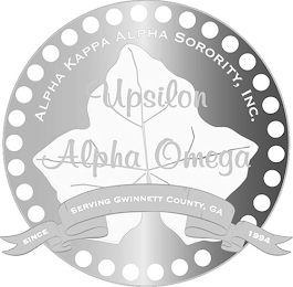 ALPHA KAPPA ALPHA SORORITY, INC. UPSILON ALPHA OMEGA SERVING GWINNETT COUNTY, GA SINCE 1994 logo