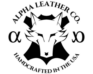 ALPHA LEATHER CO. HANDCRAFTED IN THE USA logo