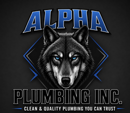 ALPHA PLUMBING INC. CLEAN & QUALITY PLUMBING YOU CAN TRUST logo