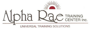 ALPHA RAE TRAINING CENTER INC. UNIVERSAL TRAINING SOLUTIONS logo