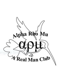 ALPHA RHO MU, A REAL MAN CLUB, AND GREEK LETTERS FOR A, R AND M logo