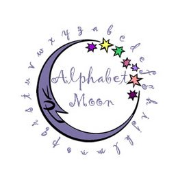 ALPHABET MOON A B C D E F G H I J K L M N O P Q R S T U V W X Y Z logo