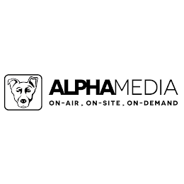 ALPHAMEDIA ON-AIR ON-SITE ON-DEMAND logo