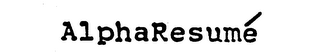 ALPHARESUME logo
