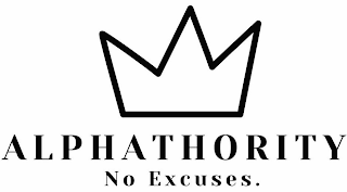ALPHATHORITY NO EXCUSES. logo