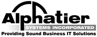 ALPHATIER SYSTEMS INCORPORATED PROVIDING SOUND BUSINESS IT SOLUTIONS logo