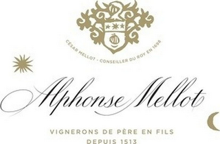 ALPHONSE MELLOT VIGNERONS DE PÈRE EN FILS DEPUIS 1513 CÉSAR MELLOT-CONSEILLER DU ROY EN 1698 logo