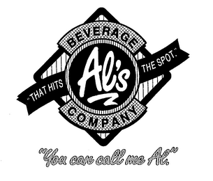 AL'S BEVERAGE COMPANY "THAT HITS THE SPOT." "YOU CAN CALL ME AL." logo