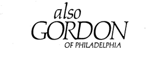 ALSO GORDON OF PHILADELPHIA logo