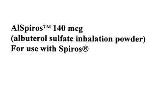ALSPIROS 140 MCG (ALBUTEROL SULFATE INHALATION POWDER) FOR USE WITH SPIROS logo