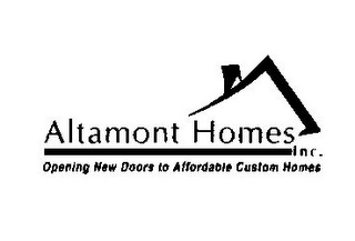 ALTAMONT HOMES INC. OPENING NEW DOORS TO AFFORDABLE CUSTOM HOMES logo