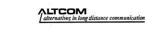 ALTCOM ALTERNATIVES IN LONG DISTANCE COMMUNICATION logo