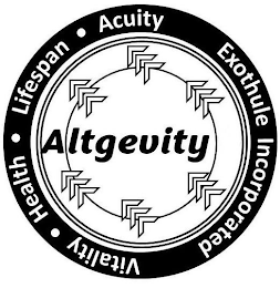 ALTGEVITY · LIFESPAN · ACUITY EXOTHULE INCORPORATED VITALITY · HEALTH logo