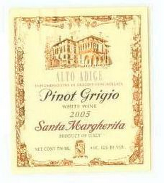 ALTO ALDIGE DENOMINAZIONE DI ORIGINE CONTROLLATA PINOT GRIGIO WHITE WINE 2005 SANTA MARGHERITA PRODUCT OF ITALY logo