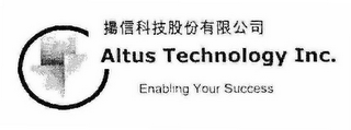 ALTUS TECHNOLOGY INC. ENABLING YOUR SUCCESS logo