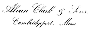 ALVAN CLARK & SONS. CAMBRIDGEPORT, MASS. logo
