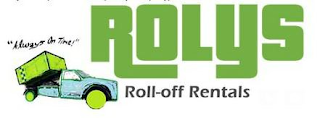 "ALWAYS ON TIME!" ROLYS ROLL-OFF RENTALS logo