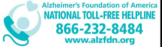 ALZHEIMER'S FOUNDATION OF AMERICA NATIONAL TOLL-FREE HELPLINE 866-232-8484 WWW.ALZFDN.ORG logo