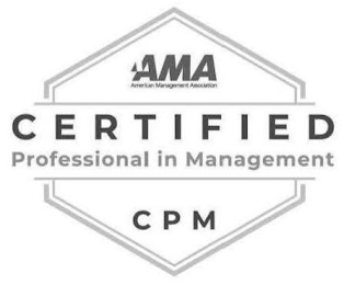 AMA AMERICAN MANAGEMENT ASSOCIATION CERTIFIED PROFESSIONAL IN MANAGEMENT CPM logo