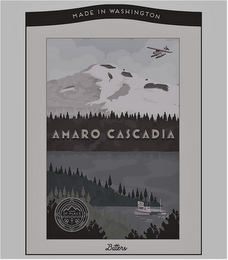 AMARO CASCADIA AMERICAN AMARO AMARO OF PLACE MADE IN WASHINGTON BITTERS logo